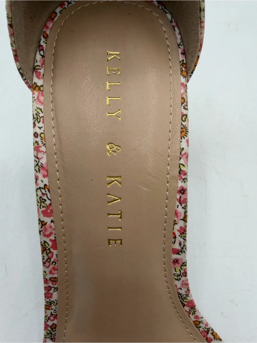 Floral Pink Ankle-Strap Wedge Sandals Size 8
